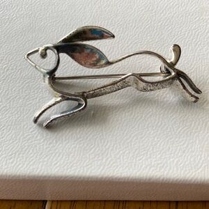 Silver Rabbit Brooch